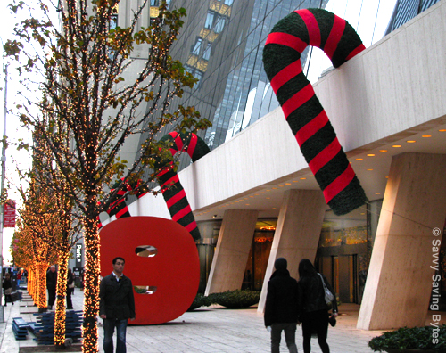 Giant Candy Canes on Skyscraper